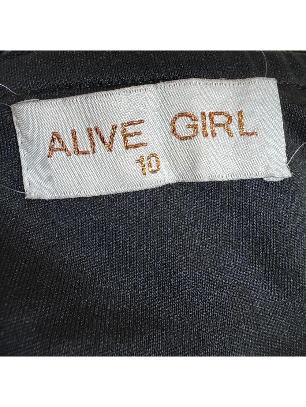 Alive Girl Black Strapless Corset Tube Top Zip Back Baddie Size 10 - Picture 4 of 6